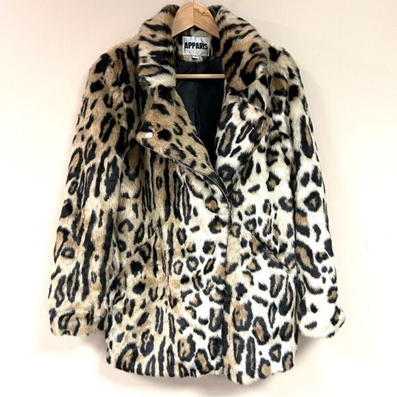 Apparis faux fur animal print plush jacket   M - Picture 2 of 9